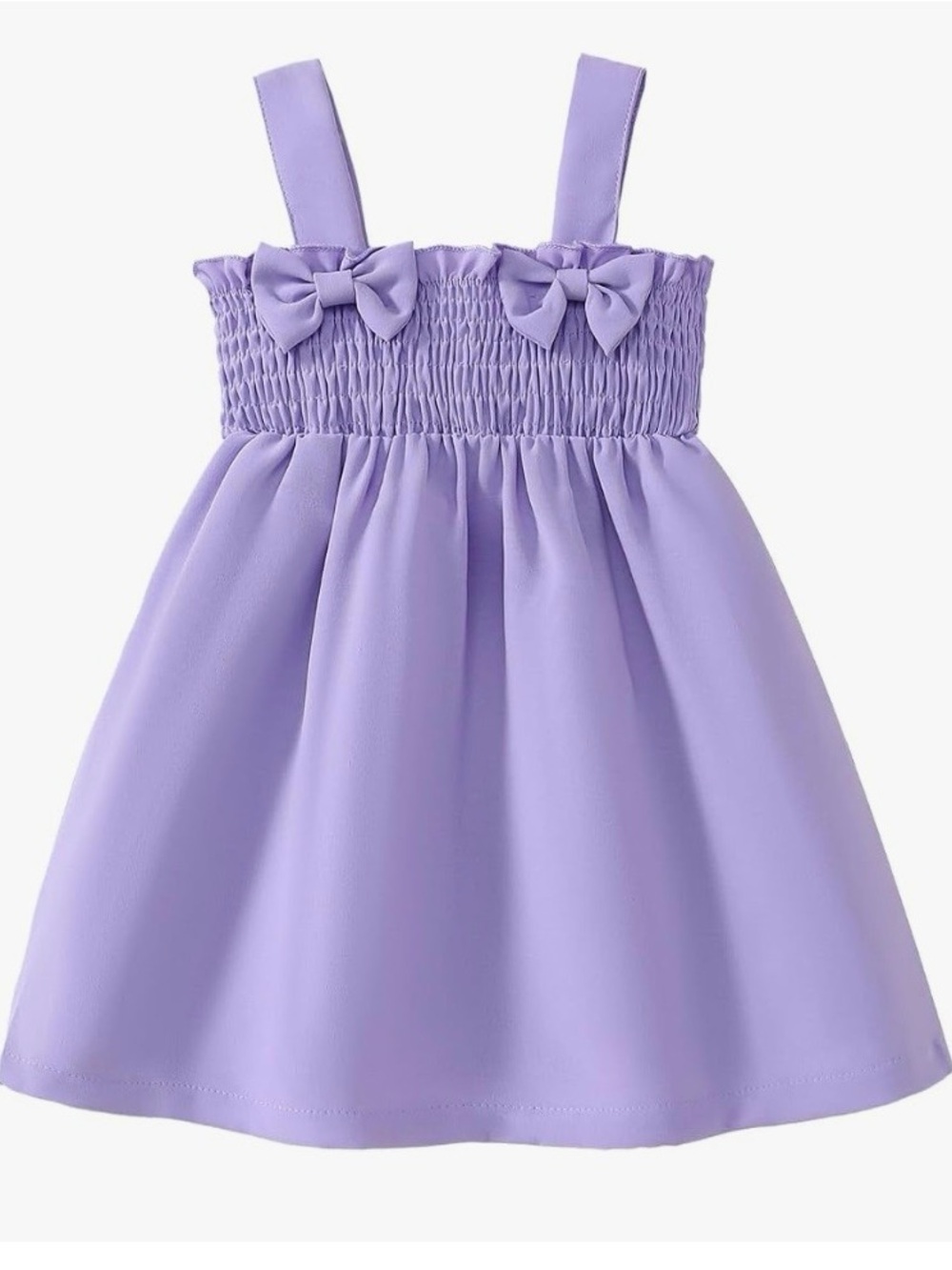 Girls' Lavender Bow Smocked Sundress